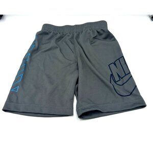 Nike Boys Athletic Shorts Gray Blue Logo Size 6 (5-6 Yrs / 110-116 cm)